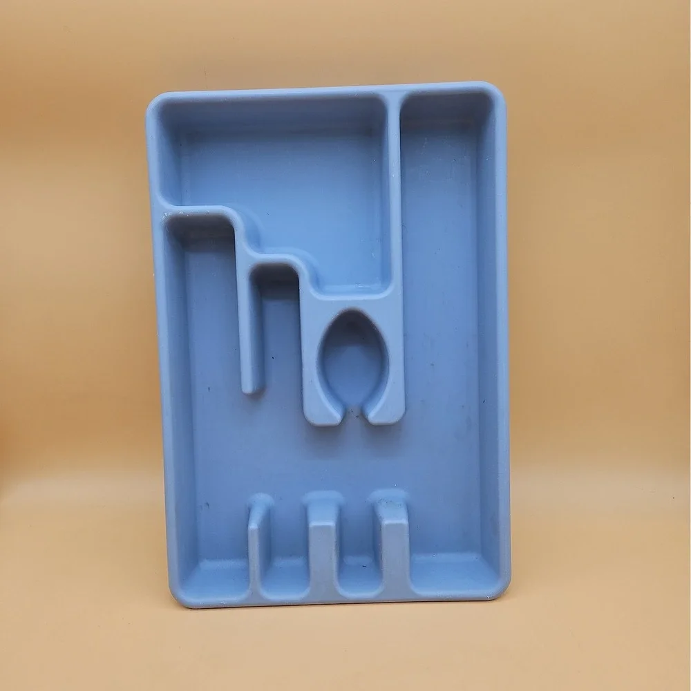 VTG Rubbermaid Tray Cutlery Silverware Flatware Drawer Organizer 2921 Light Blue
